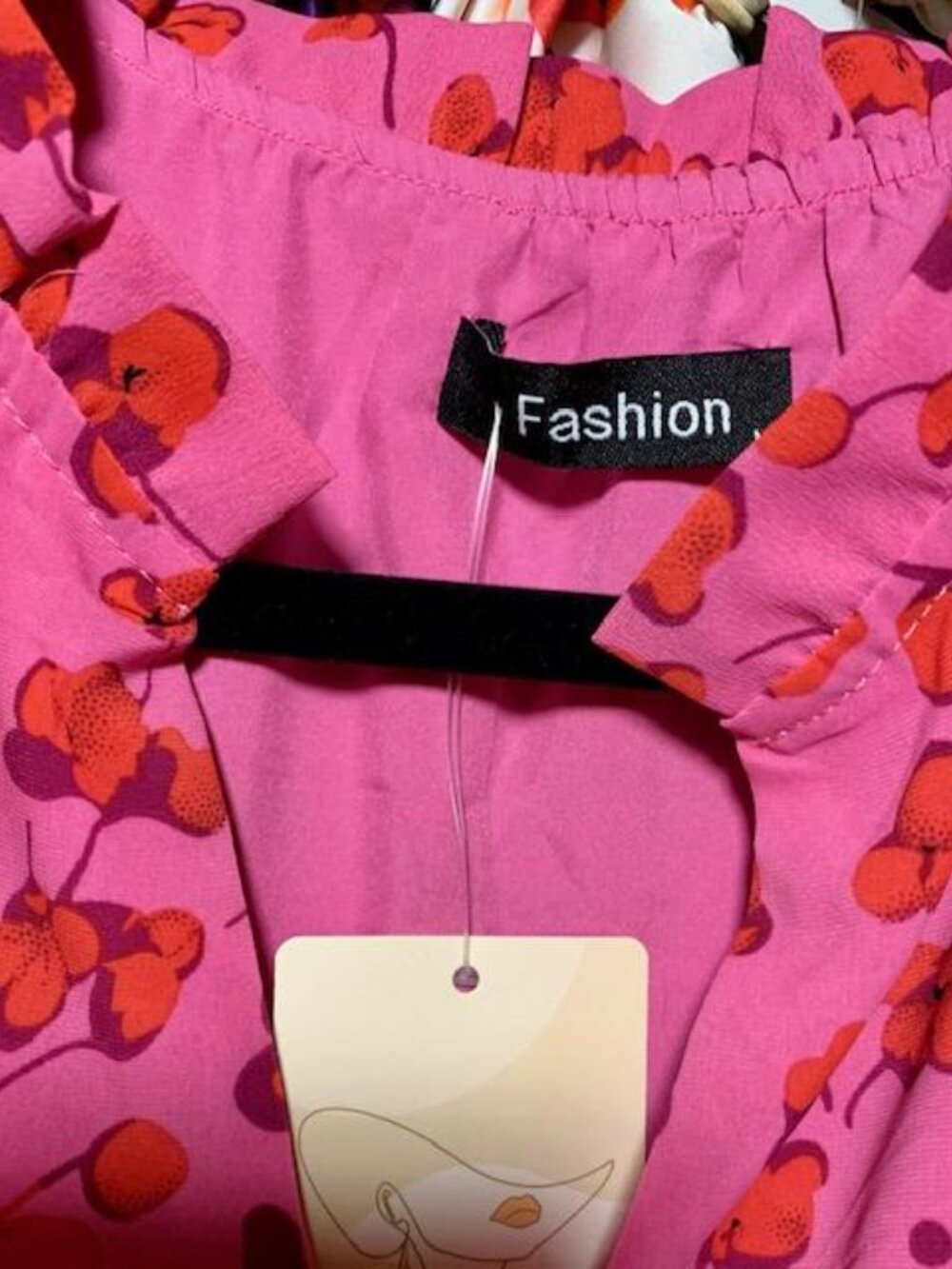 PRETTYGARDEN Fuchsia Floral Smocked Maxi Dress M/L NWT Cottagecore Boho - Picture 7 of 10